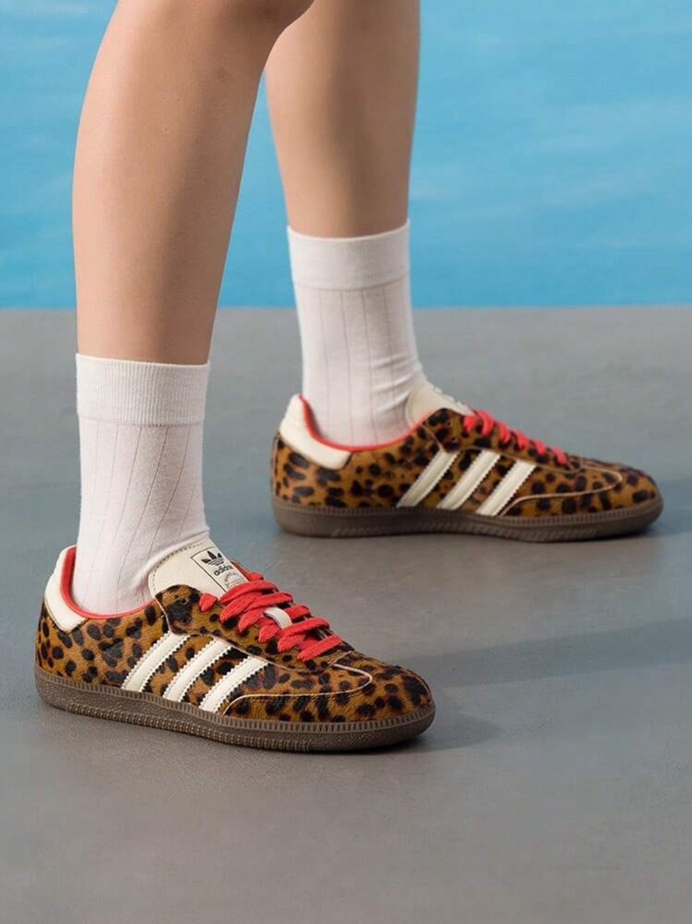 Adidas Samba OG Classic Leopard Print Pony Hair Sneakers